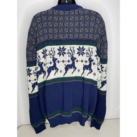 Vintage 90s Ash Creek Reindeer Sweater Acrylic Retro Size XL - Picture 3 of 7